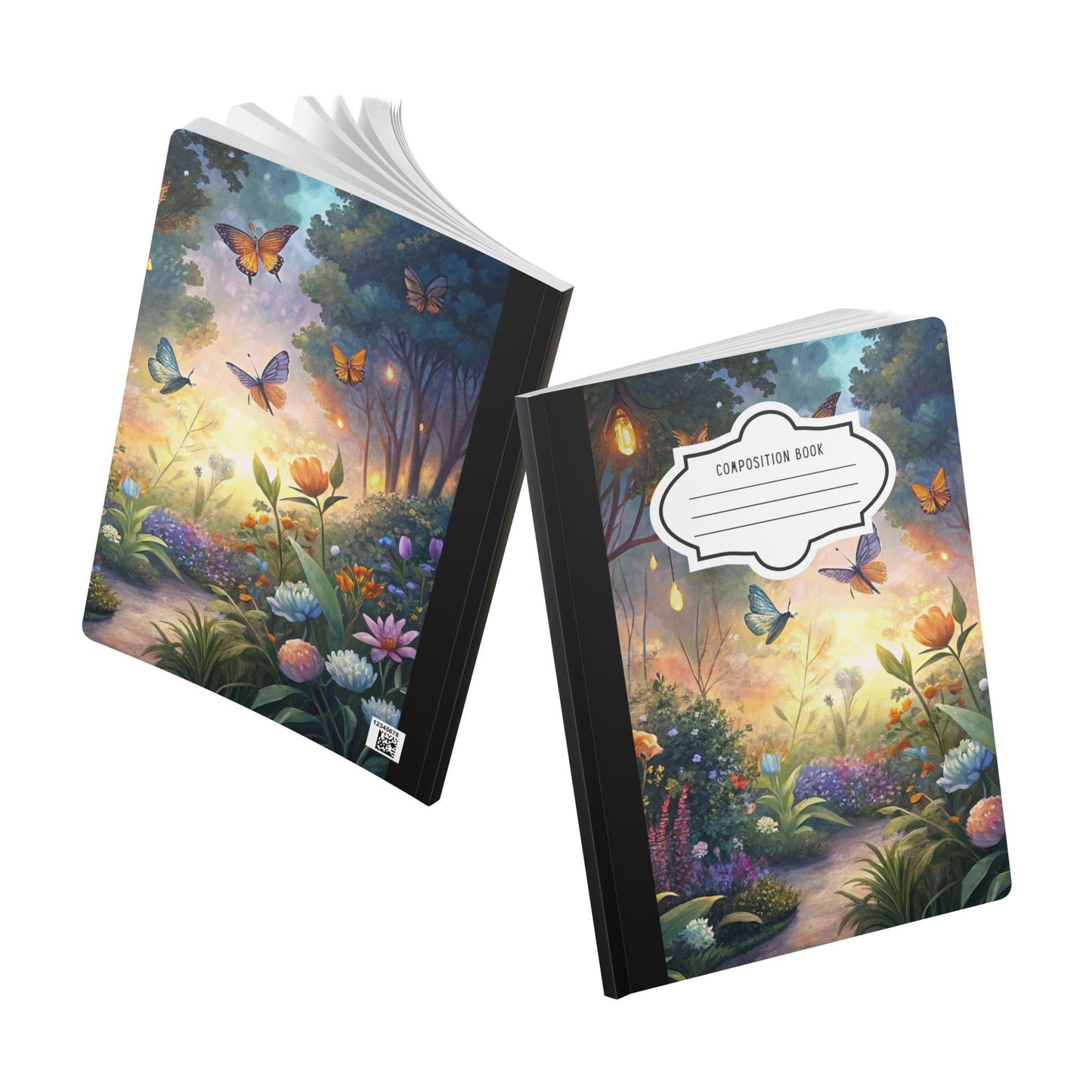 ColorFlow | Enchanted Butterfly Composition Notebook Magical Garden Journal Aesthetic Writing Book for Daily Notes