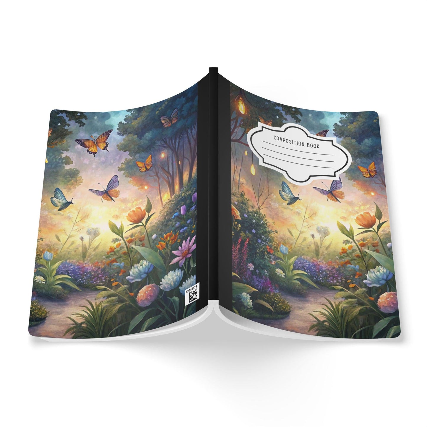 ColorFlow | Enchanted Butterfly Composition Notebook Magical Garden Journal Aesthetic Writing Book for Daily Notes