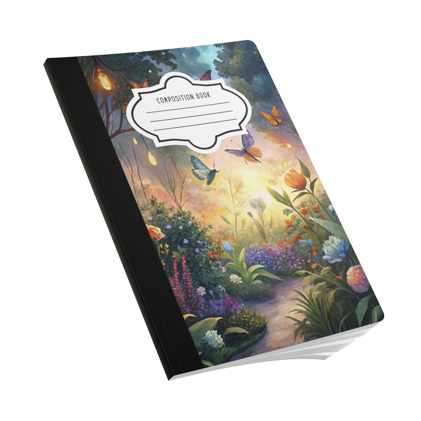 ColorFlow | Enchanted Butterfly Composition Notebook Magical Garden Journal Aesthetic Writing Book for Daily Notes